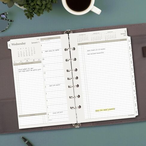 AT-A-GLANCE 2025 Planner, Daily, 5-1/2" x 8-1/2", Desk Size, Two Page Per Day Refill, Loose-Leaf (481-225-25) in Saudi Arabia