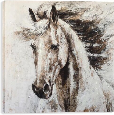 RICHSPACE ARTS Large Horse Prints Wall Art Rustic Farmhouse Pictures for Living Room Country Style Wall Decor Brown 24x24 in Kuwait