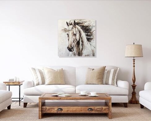 RICHSPACE ARTS Large Horse Prints Wall Art Rustic Farmhouse Pictures for Living Room Country Style Wall Decor Brown 24x24 in Kuwait