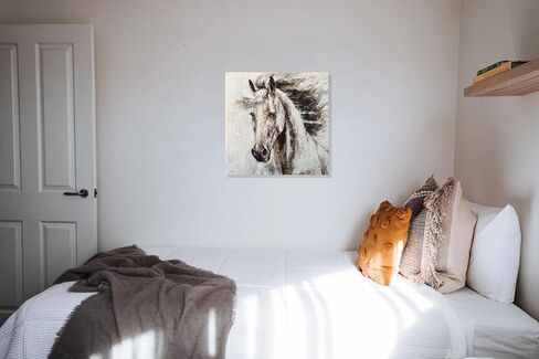 RICHSPACE ARTS Large Horse Prints Wall Art Rustic Farmhouse Pictures for Living Room Country Style Wall Decor Brown 24x24 in Kuwait