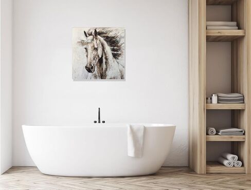 RICHSPACE ARTS Large Horse Prints Wall Art Rustic Farmhouse Pictures for Living Room Country Style Wall Decor Brown 24x24 in Kuwait