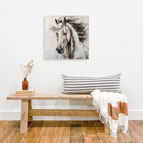 RICHSPACE ARTS Large Horse Prints Wall Art Rustic Farmhouse Pictures for Living Room Country Style Wall Decor Brown 24x24 in Kuwait
