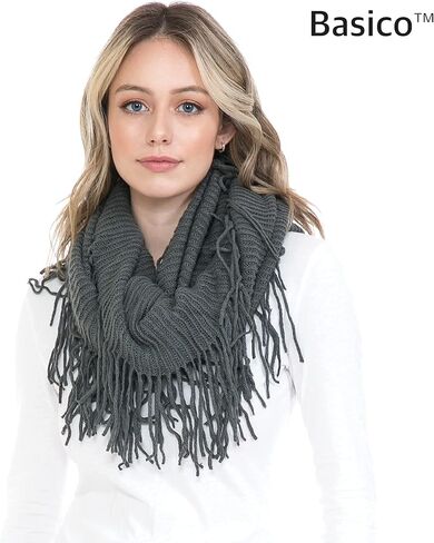 BASICO Fall Winter Scarfs for Women Plaid Infinity Scarf for Cold Weather Circle Loop Scarves in Kuwait