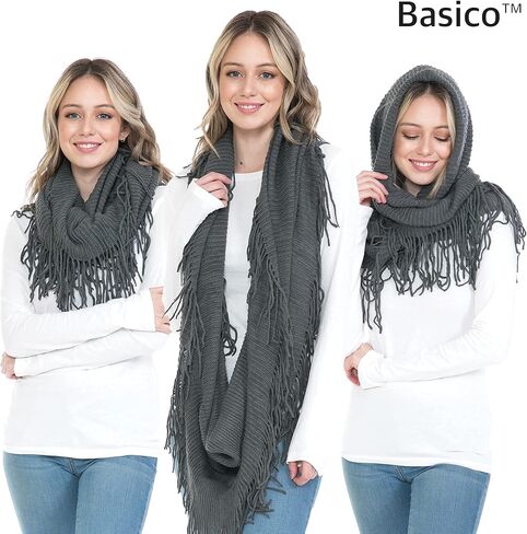 BASICO Fall Winter Scarfs for Women Plaid Infinity Scarf for Cold Weather Circle Loop Scarves in Kuwait