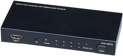 محول Monoprice Blackbird 4x1 HDMI 1.4 - HDCP 1.4، مع Toslink، المحور الرقمي ومستخرج الصوت التناظري، 1080p 60 هرتز، DAC وكابل الصوت - 1.5 قدم - أسود | قسط ستيريو ذكر إلى 2RCA ذكر 22AWG in Saudi Arabia