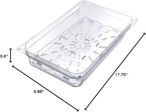 منتجات Carlisle FoodService 1021507 رف تصريف من البولي كربونات من TopNotch، طول 17-3/4 بوصة × عرض 9.88 بوصة × ارتفاع 0.60 بوصة، شفاف، لوعاء الطعام بالحجم الكامل، كبير (علبة مكونة من 6) in Saudi Arabia