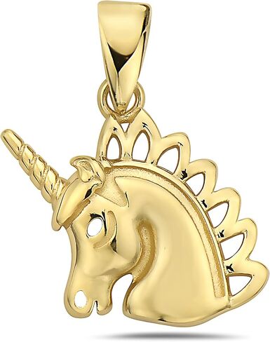 PORI JEWELERS 14K Yellow Gold Delicate Unicorn Cute Pendant Fine Jewelry Best Gift For Women Girls Kids Teens in Saudi Arabia
