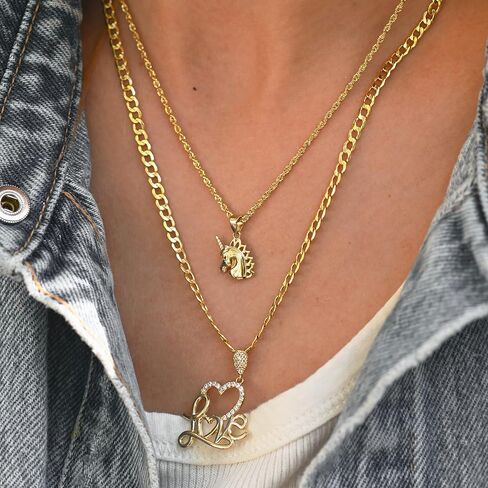 PORI JEWELERS 14K Yellow Gold Delicate Unicorn Cute Pendant Fine Jewelry Best Gift For Women Girls Kids Teens in Saudi Arabia