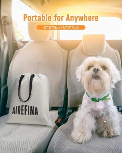 Airefina 18" Full Size Air Mattress with Built in Pump, Blow Up Mattress with Self Inflation, Durable, Portable & Flocked Top Inflatable Mattress,75x54x18in Airbed with Smooth Surface in Saudi Arabia