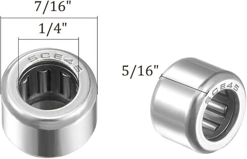 5 قطع من محامل إبرة SCE45 من Kozelo - [1/4 بوصة × 7/16 بوصة × 5/16 بوصة] نهاية مفتوحة لاستخدام علبة التروس، بكرات فولاذية من الكروم in Kuwait