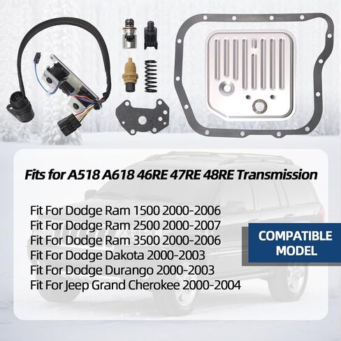 A518 A618 46RE 47RE 48RE Transmission Governor Pressure Sensor Solenoid Filter Kit, Fit for Dodge Ram 1500 2500 3500 Dakota Durango Grand Cherokee, 52118500AB 4617210 56028196AD 04800879 52118789 in Saudi Arabia