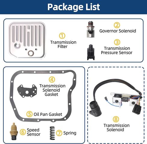 A518 A618 46RE 47RE 48RE Transmission Governor Pressure Sensor Solenoid Filter Kit, Fit for Dodge Ram 1500 2500 3500 Dakota Durango Grand Cherokee, 52118500AB 4617210 56028196AD 04800879 52118789 in Saudi Arabia