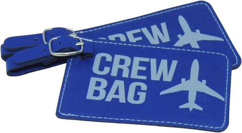 Crew Bag Tag, Leather, Crew Tags, for Airline Crewmembers, Set of Two (Red) in Saudi Arabia
