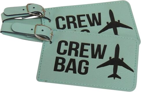 Crew Bag Tag, Leather, Crew Tags, for Airline Crewmembers, Set of Two (Red) in Saudi Arabia