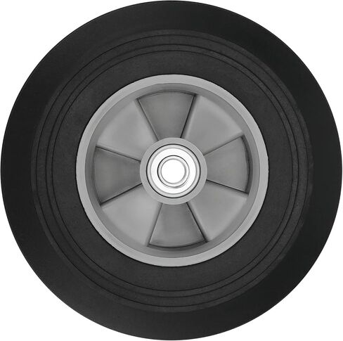 MOUYAT 2 PCS 10 x 2 Inch Hand Truck Wheel, 5/8 Inch Axle Flat Free Solid Rubber Replacement Tires, Flat Proof Solid Rubber Dolly Wheels for Hand Cart, Compressor, Gray/Black, 330 lbs Capacity in Saudi Arabia