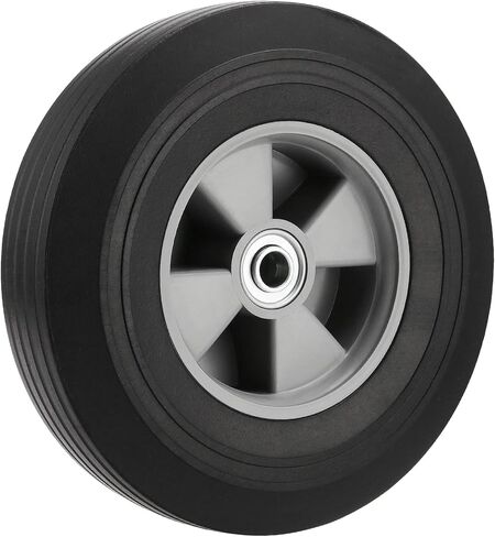 MOUYAT 2 PCS 10 x 2 Inch Hand Truck Wheel, 5/8 Inch Axle Flat Free Solid Rubber Replacement Tires, Flat Proof Solid Rubber Dolly Wheels for Hand Cart, Compressor, Gray/Black, 330 lbs Capacity in Saudi Arabia