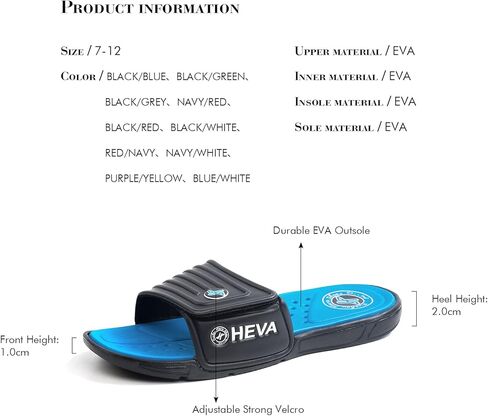 FUNKYMONKEY Men's Slide Sandals with Adjustable Upper and Comfort Quick-Dry Footbed Beach Shower Slippers in Kuwait