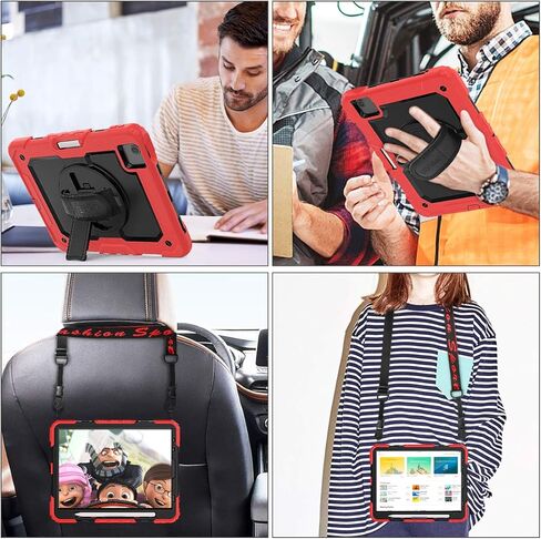 SEYMAC stock Case for iPad Air 5th/4th Generation/Pro 11 (4th/3rd/2nd) with Screen Protector Pen Holder, 360° Rotate Hand Strap/Stand Case for iPad Air 5th/4th Gen 10.9''/ Pro 11'' (Black) in Kuwait