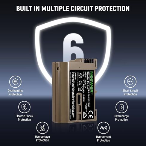 NEEWER S5II S5 Replacement Battery 2400mAh DMW-BLK22, Compatible with Panasonic Lumix S5IIX S5II S5 GH6 DC-G9 II GH5M2 Camera, Quick Charge in 2.8 Hours via USB-C Fast Charge Cable in Saudi Arabia