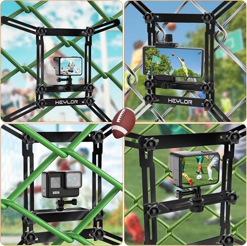 Fence Mount - Action Camera Aluminum Fence Mount Compatible with GoPro, Phones, Digital Camera, Fence Clip for Recording Baseball, Softball, Football Games in Saudi Arabia