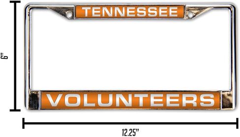 Rico Industries NCAA Tennessee Volunteers Orange Chrome Laser License Frame 12" x 6" in Saudi Arabia