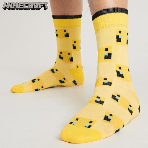 Minecraft Mens Socks Pack of 5 Calf Socks for Men Teenagers - Soft Breathable Work Sports Casual Size 7-10 Gifts for Him in Saudi Arabia