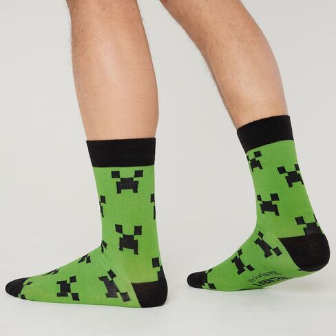 Minecraft Mens Socks Pack of 5 Calf Socks for Men Teenagers - Soft Breathable Work Sports Casual Size 7-10 Gifts for Him in Saudi Arabia