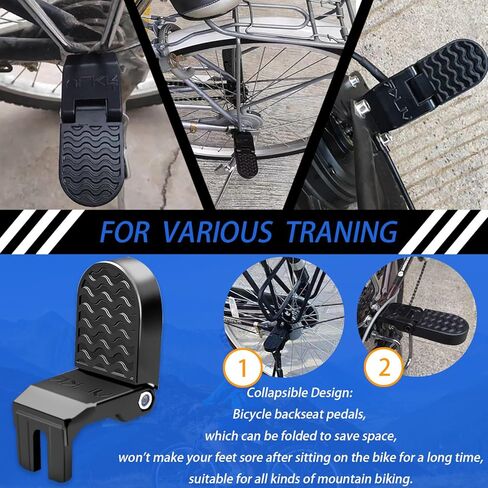 SYKSOL 1 Pair 10MM U Slot Bicycle Folding Foot Pegs, Bicycle Backseat Pedal, Mountain Bike Non-Slip Rear Wheel Pedal in Saudi Arabia