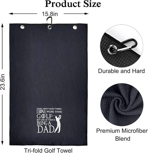 DYJYBMY I Love Golf Dad Funny Golf Towel, Embroidered Golf Towels for Golf Bags with Clip, Men's Golf Accessories, Golf Gifts for Dad, Birthday Retirement Gift for Dad Golf Fans in Saudi Arabia