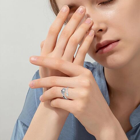 ECHOOY خاتم الشوك الاسكتلندي 925 الفضة الاسترليني حلقة ملعقة الشوك الاسكتلندي مع حلقة مفتوحة أوبال حلقة إبهام قابلة للتعديل هدية مجوهرات الشوك الاسكتلندي للنساء والرجال مقاس 8 in Kuwait