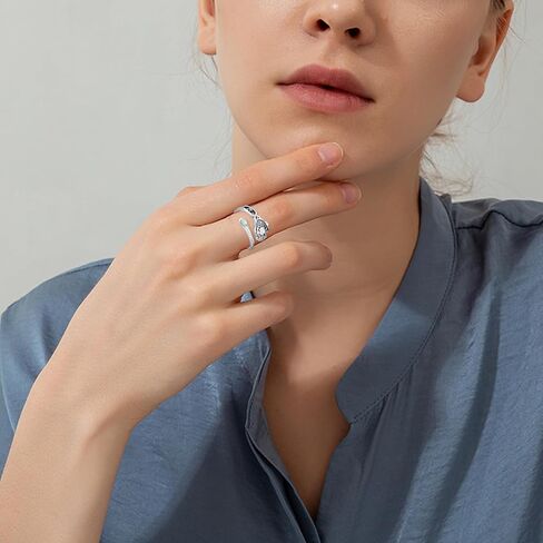 ECHOOY خاتم الشوك الاسكتلندي 925 الفضة الاسترليني حلقة ملعقة الشوك الاسكتلندي مع حلقة مفتوحة أوبال حلقة إبهام قابلة للتعديل هدية مجوهرات الشوك الاسكتلندي للنساء والرجال مقاس 8 in Kuwait