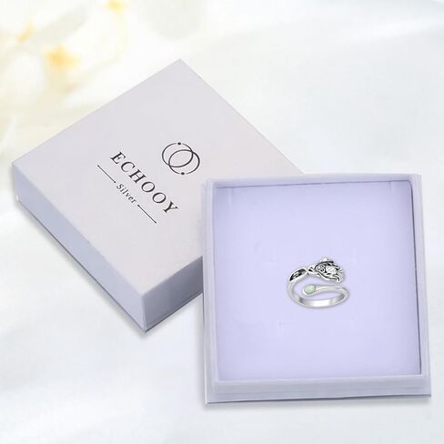 ECHOOY خاتم الشوك الاسكتلندي 925 الفضة الاسترليني حلقة ملعقة الشوك الاسكتلندي مع حلقة مفتوحة أوبال حلقة إبهام قابلة للتعديل هدية مجوهرات الشوك الاسكتلندي للنساء والرجال مقاس 8 in Kuwait