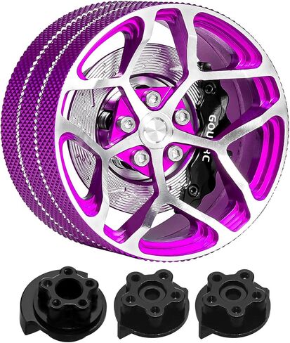 عجلة يد GOUPRC من الألومنيوم RC، ملحقات وحدة التحكم عن بعد عجلة القيادة مع أقراص الفرامل الفرجار للسيارات الزاحفة RC ترقيات جهاز الإرسال والطائرات بدون طيار (أحمر وأسود) in Kuwait