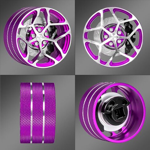 عجلة يد GOUPRC من الألومنيوم RC، ملحقات وحدة التحكم عن بعد عجلة القيادة مع أقراص الفرامل الفرجار للسيارات الزاحفة RC ترقيات جهاز الإرسال والطائرات بدون طيار (أحمر وأسود) in Kuwait