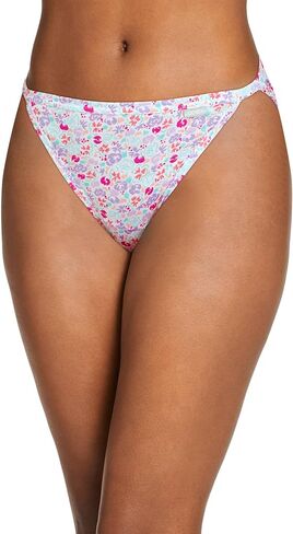 Jockey Women's Underwear Elance String Bikini - 3 Pack, Digital Lavender/Floral Pop/Tulipa, 7 in Saudi Arabia