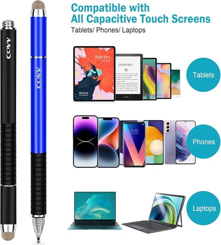 CCIVV Stylus Pen 2 in 1 Fine Point & Mesh Tip for Touch Screen, Compatible for Tablet and Cellphone (1Pc, Blue) in Saudi Arabia