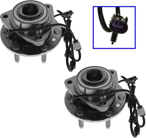 TRQ Front Wheel Hub & Bearing Pair Set for Trailblazer Envoy w/ABS 6 Lug in Saudi Arabia