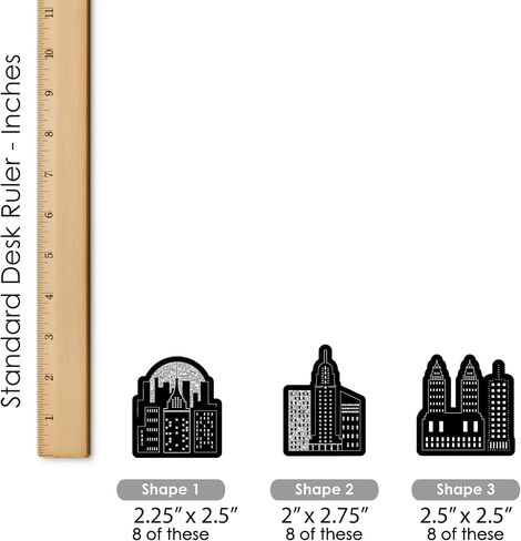 Big Dot of Happiness Nighttime City Skyline - تزيين الكب كيك - مجموعة أغلفة الكب كيك وحفلات نيويورك - مجموعة من 24 قطعة in Saudi Arabia
