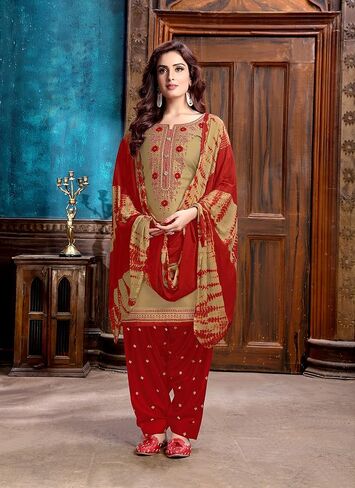 Ready To Wear Indian Pakistani Cotton Ethnic Wear Designer Punjabi Salwar Kameez Patiala Suit for Women in Kuwait