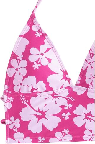 Floerns Women's 2 Piece Floral Print Halter Tie Back Crop Top and Bottoms Bikini Set in Saudi Arabia