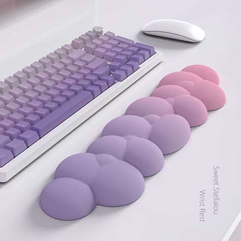 EPOMAKER Marshmallow Wrist Rest for Mechanical Keyboard, with Lycra Cloth, Memory Foam, Anti-Slip Rubber Bottom, Ergonomic Design, Wrist Pain Relief Arm Rest Desk for Office/Home (Sweet Stellalou) in Saudi Arabia
