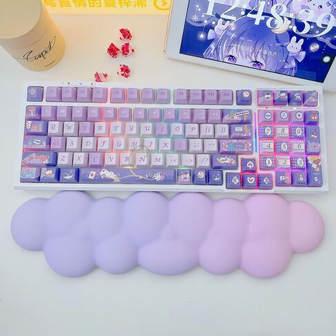 EPOMAKER Marshmallow Wrist Rest for Mechanical Keyboard, with Lycra Cloth, Memory Foam, Anti-Slip Rubber Bottom, Ergonomic Design, Wrist Pain Relief Arm Rest Desk for Office/Home (Sweet Stellalou) in Saudi Arabia
