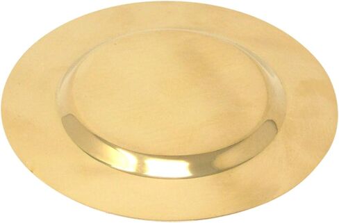 Engraved Fleur De Lis Cross on 4 1/2 Inch Polished Brass Communion Paten Well in Saudi Arabia
