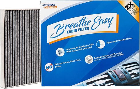 Spearhead Odor Defense Breathe Easy AC & Heater Cabin Filter | Fits 2015-19 Sonata Non-Hybrid, 2017-19 Cadenza Like OEM | Up to 25% Longer Lasting w/Activated Carbon (BE-151) in Saudi Arabia