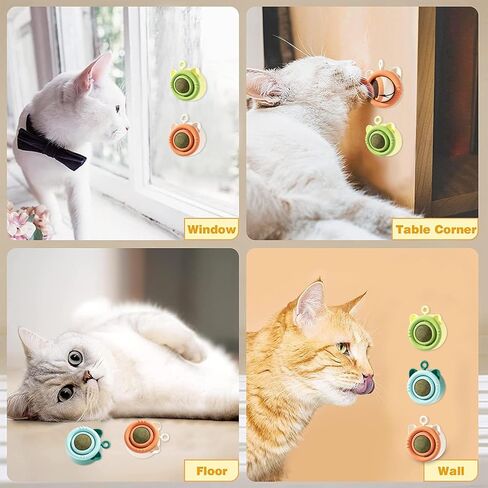 Catnip Balls, Interactive Cat Toys, 360° Rotating Catnip Treats with Storage Lid, Effective for Cleaning Teeth and Enhancing Cat's Excitement (6 PCS) in Saudi Arabia