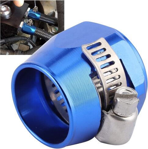 خرطوم تركيب المشبك، 10AN خرطوم المشبك سبائك الألومنيوم خرطوم التشطيب مع المشبك دودة PEX خرطوم السرج حلقات تجعيد خرطوم التشطيب المشبك موصل التشطيب لأنابيب الغاز / الهواء / المياه (الأزرق) in Kuwait