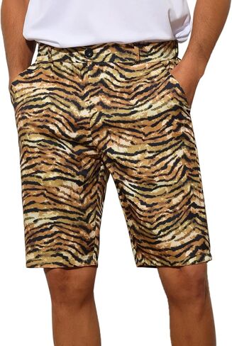 Lars Amadeus Animal Printed Shorts for Men's Regular Fit Summer Golf Shorts Pants in Saudi Arabia
