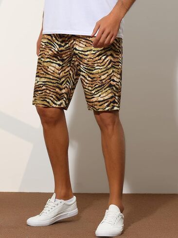 Lars Amadeus Animal Printed Shorts for Men's Regular Fit Summer Golf Shorts Pants in Saudi Arabia