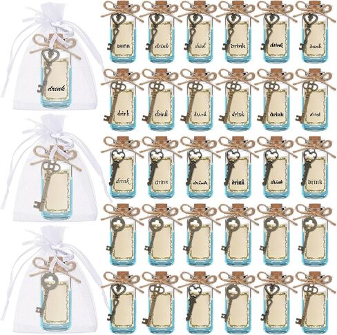 48 Set Potion Bottles for Drinks Small Glass Bottles with Drink Me Tags and Skeleton Keys in Antique Bronze Mini Bottles with Cork Stoppers Wish Bottles for Wedding Favor Baby Shower DIY Craft in Saudi Arabia
