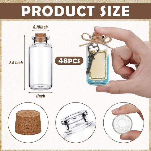 48 Set Potion Bottles for Drinks Small Glass Bottles with Drink Me Tags and Skeleton Keys in Antique Bronze Mini Bottles with Cork Stoppers Wish Bottles for Wedding Favor Baby Shower DIY Craft in Saudi Arabia